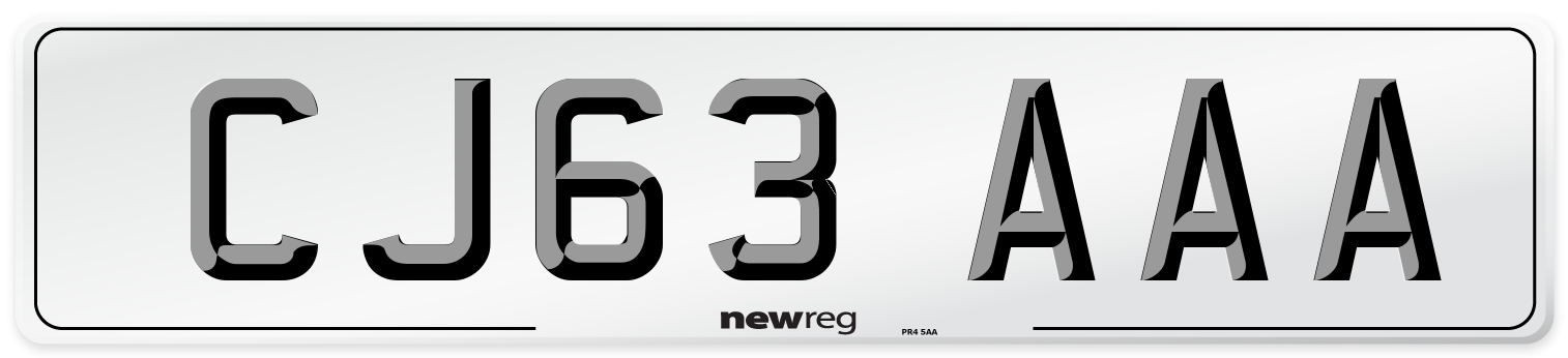 CJ63 AAA Number Plate from New Reg